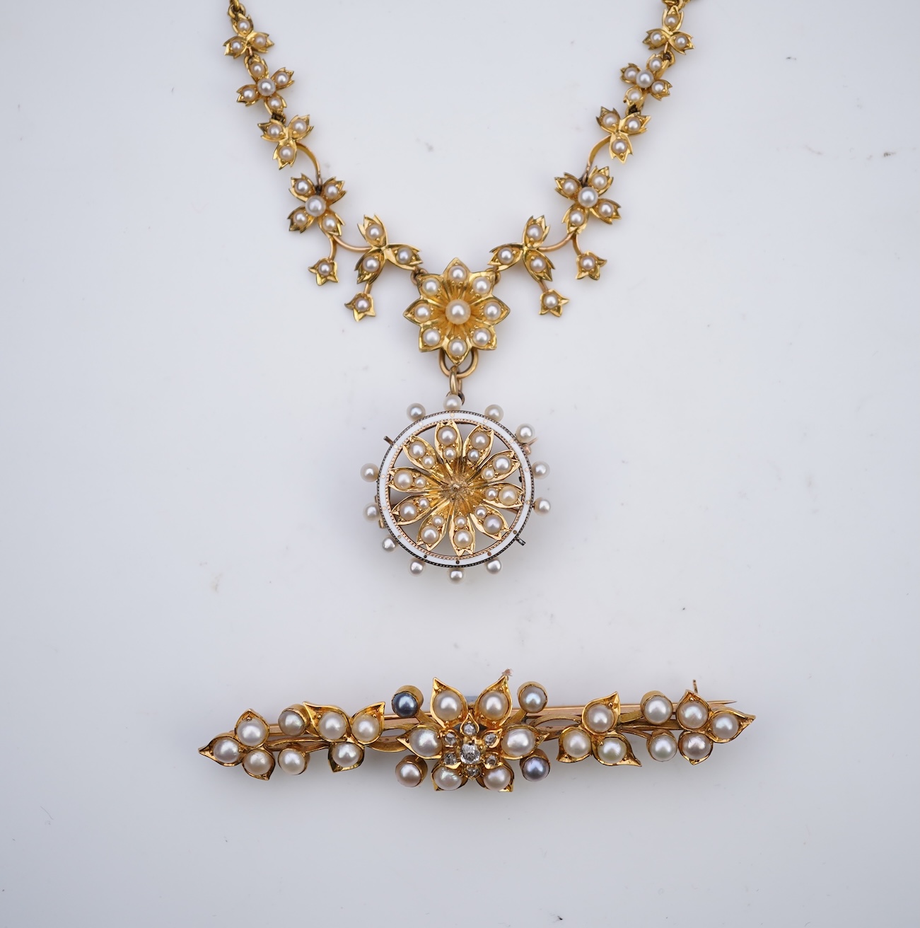 A collection of Edwardian seed pearl jewels, early 20th century